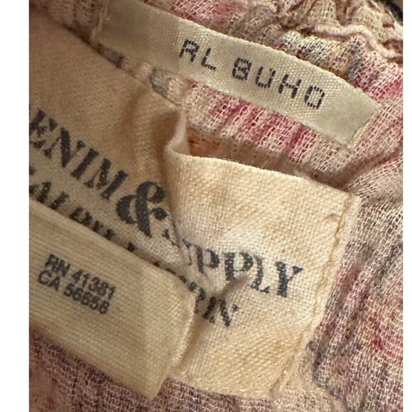 Denim & Supply by Ralph Lauren Boho 100% Cotton Ditzy floral top M - Picture 5 of 5